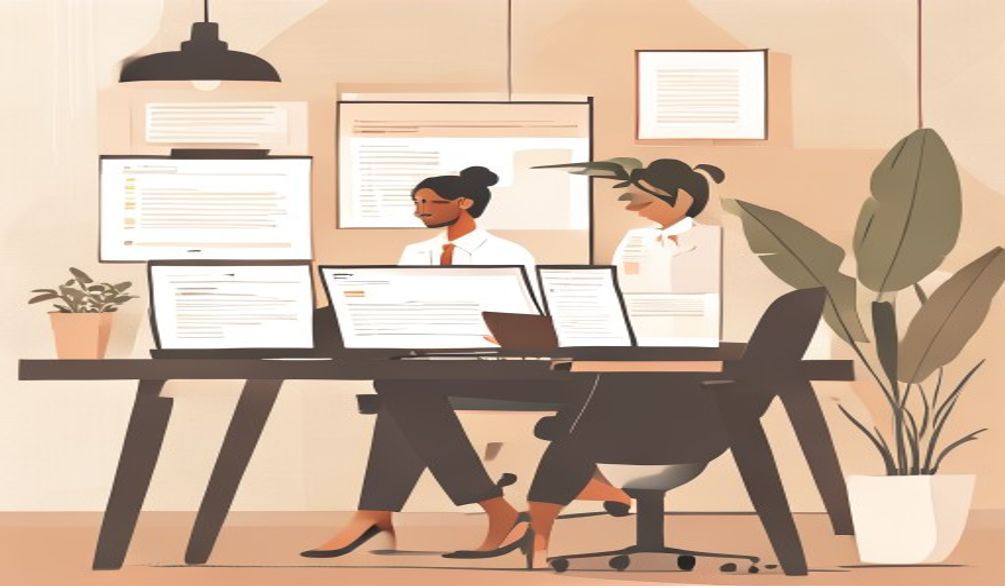 HR pracovnice zpracovávají oznámení v digitálním systému